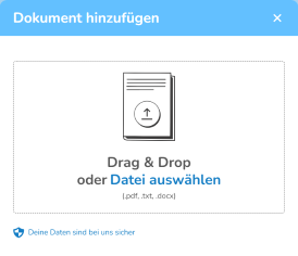 Dokumente hochladen