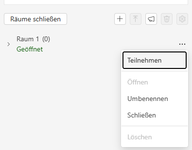 Gruppenräume betreten